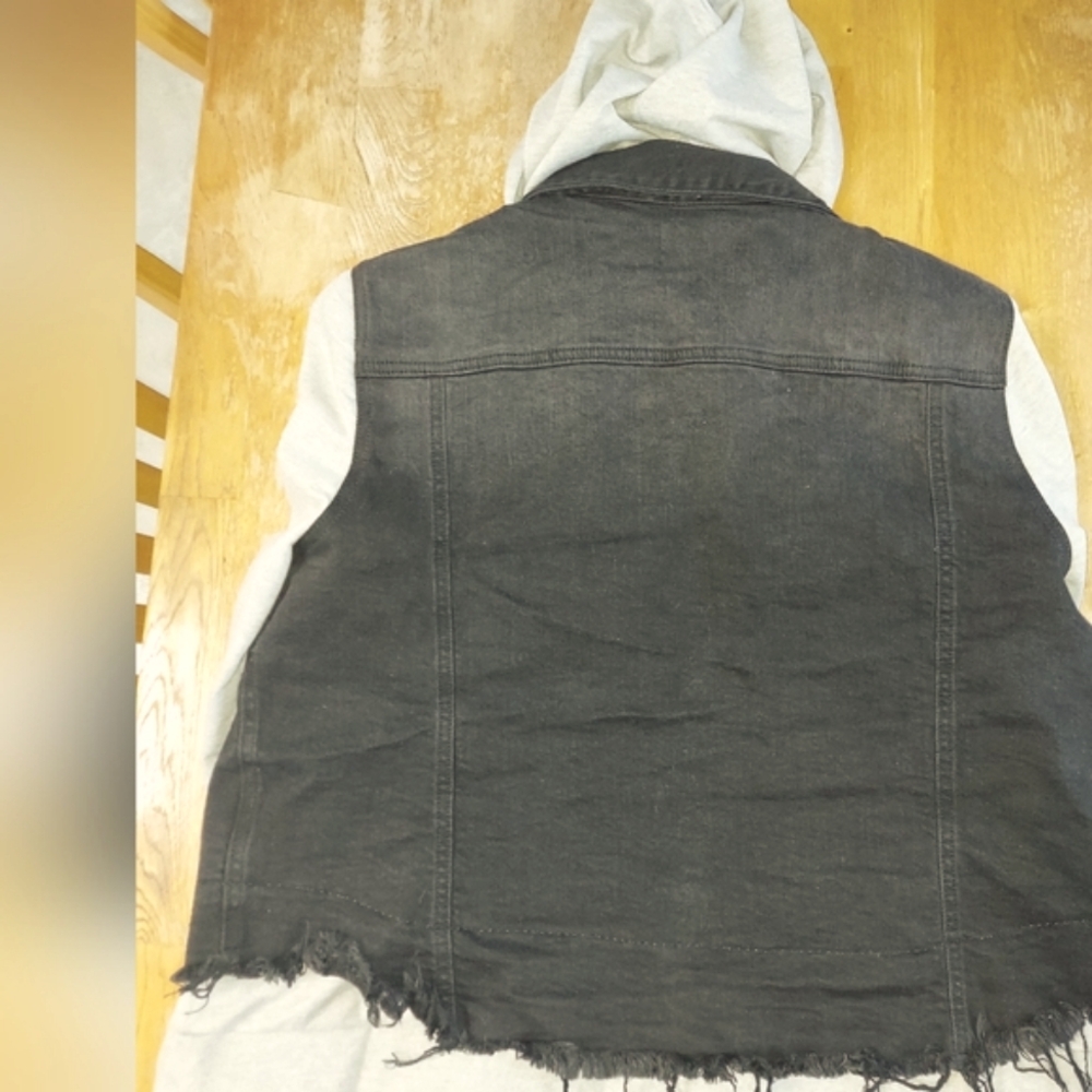 Risen Layered Terry Hoodie Denim Jacket - Picture 2 of 10